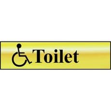 Scan Brass Effect Disabled Toilet Sign