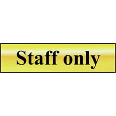 Scan Brass Effect Staff Only Sign