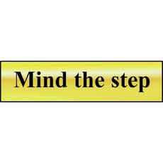 Scan Brass Effect Mind The Step Sign
