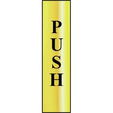 Scan Brass Effect Vertical Push Sign