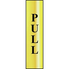 Scan Brass Effect Vertical Pull Sign