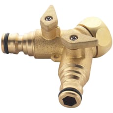 Spear and Jackson Brass Two Way Tap Connector