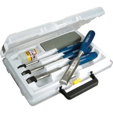 Stanley 6 Piece 5002 Bevel Edge Wood Chisel and Oil Stone Set