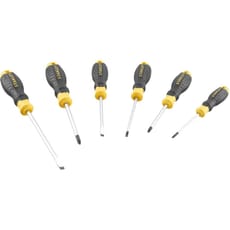 Stanley 6 Piece Cushion Grip Pozi and Slotted Screwdriver Set