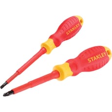 Stanley 2 Piece VDE Insulated Pozi and Slotted Screwdriver Set
