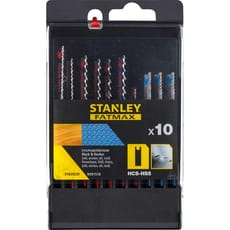 Stanley FatMax 10 Piece U Shank Jigsaw Blade Set for Wood and Metal