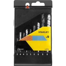 Stanley 9 Piece HSS and Masonry Drill Bit Set