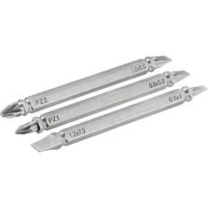 Stanley 3 Piece Pozi and Slotted Double Ended Screwdriver Bit Set
