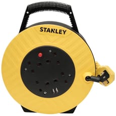 Stanley 6 Socket Semi Enclosed Cable Extension Reel 240v and USB