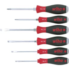 Wiha Softfinish 6 Piece Hex Bolster Slotted and Pozi Screwdriver Set