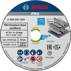 Bosch PRO 76mm Inox Cutting Disc for GWS 12V-76 Pack of 5
