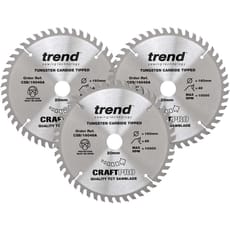 Trend CRAFTPRO 3 Piece 160mm Circular Saw Blade Set