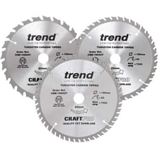 Trend CRAFTPRO 3 Piece 165mm Circular Saw Blade Set