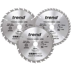 Trend CRAFTPRO 3 Piece 165mm Circular Saw Blade Set