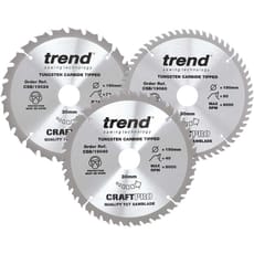 Trend CRAFTPRO 3 Piece 190mm Circular Saw Blade Set