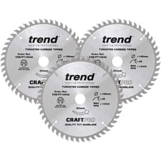 Trend CRAFTPRO 3 Piece 165mm Panel Trim Circular Saw Blade Set