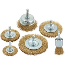Draper 6 Piece Brassed Steel Crimped Wire Brush Set