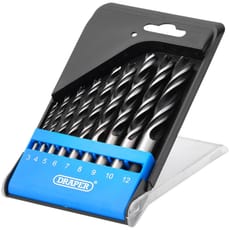 Draper 9 Piece Brad Point Wood Drill Bit Set
