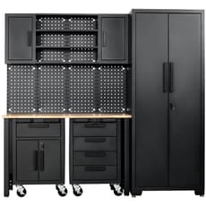 Draper Single Garage Workstation and Roller Cabinets Combo