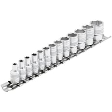 Draper 13 Piece 1/4" Drive Hex Socket Set Metric Set On Rail