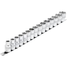 Draper 15 Piece 1/2" Drive Socket Set Metric on Rail