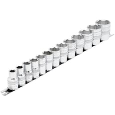 Draper Expert 13 Piece 1/2" Drive Socket Set Imperial on Rail