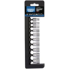 Draper 10 Piece 1/4" Drive Bi Hex Multi Drive Socket Set Metric