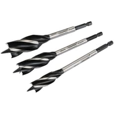 Draper 3 Piece 4 Fluted Wood Auger Bit Set