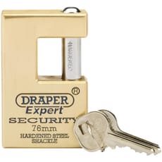 Draper Expert Solid Brass Padlock Closed Shackle