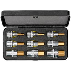 Elora 9 Piece 1/2" Drive Hexagon Socket Bit Set Metric