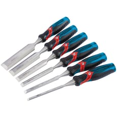 Draper 6 Piece Soft Grip Pound Thru Bevel Edge Wood Chisel Set