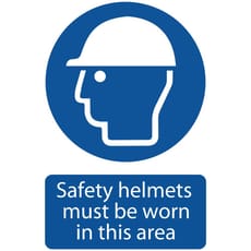 Draper Safety Helmets Must Be Worn In This Area Sign