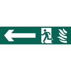 Draper Running Man Arrow Left Fire Safety Sign