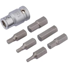 Draper Expert 7 Piece 1/2" Drive Socket Bit Holder and Hex Bit Set Metric