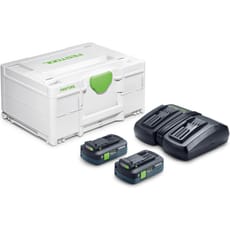 Festool SYS 18v TBX Energy Set with 2 x Tabless Batteries 4ah and Twin Charger Kit