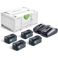 Festool SYS 18v Energy Set High Power 4 x Batteries 5ah and Twin Charger Kit 