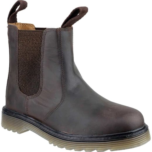 Amblers DORKING Men's Casual Work Boots - Brown Crazy Horse Leather, PU Sole, UK Size 9, Comfort Lace-Up Boots