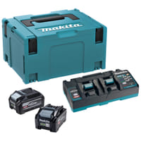 Makita 1911E7-9 40v Max XGT 2 x BL4040F High Output Battery and Twin Charger Kit 