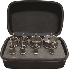 Starrett KTC08001 8 Piece Tungsten Carbide Tipped Deep Cut Hole Saw Set 