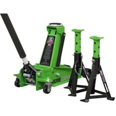 Sealey 3015CXHV Super Rocket Lift High Vis Trolley Jack and Axle Stands Combo Kit