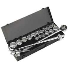 Sealey 22 Piece 3/4" Drive Bi Hexagon WallDrive Socket Set Metric and Imperial