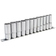 Sealey 12 Piece 3/8" Drive Deep Bi Hexagon WallDrive Socket Set Metric