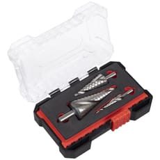 Sealey 3 Piece Spiral Fluted HSS Step Drill Bit Set