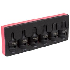 Sealey 6 Piece 1/2" Drive Impact Spline Socket Bit Set
