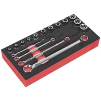 Sealey 16 Piece 3/8" Drive Torx Socket and Spanner Set in Module 