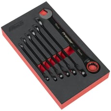 Sealey Premier Black 7 Piece Ratchet Combination Spanner Set
