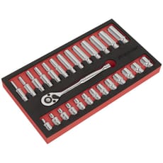 Sealey 27 Piece 1/4" Drive Socket Set in Foam Module