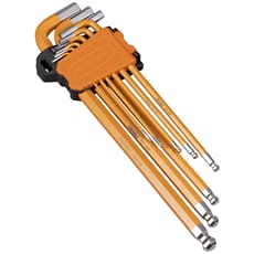 Sealey 9 Piece Extra Long Ball End Hexagon Allen Key Set Imperial