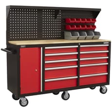 Sealey 10 Drawer Mobile Workstation and Pegboard Panel