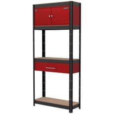Sealey American Pro 4 Tier Shelving Unit with Cupboard & Drawer